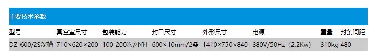 DZ600.2S深槽真空（充氣）包裝機(圖2)